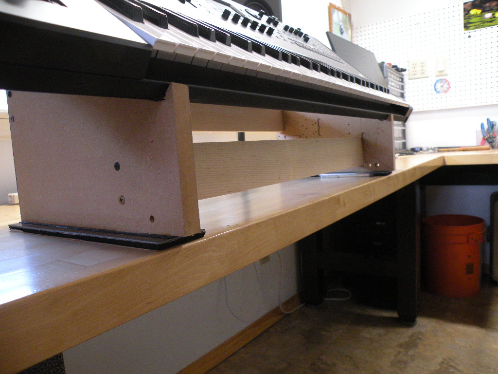 Obviously home made but a very solid feel.  &quot;Feet&quot; are double stick taped to a sturdy shop table.